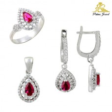 Gümüş zirkon taşlı set